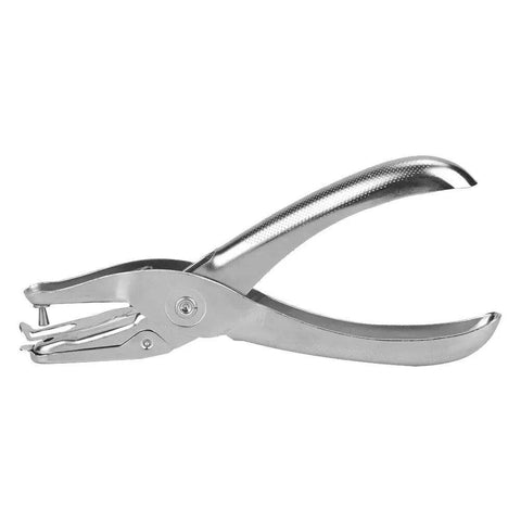 One Handed Hole Punch For Paper, 6 Sheet Capacity, 3.175mm Hole, Chrome Plated Handheld Puncher With Scrap Collector