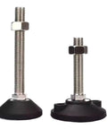 6 Pack Adjustable Furniture Glide Leveling Feet with Nylon Base and Threaded Joint, showing height adjustment mechanism