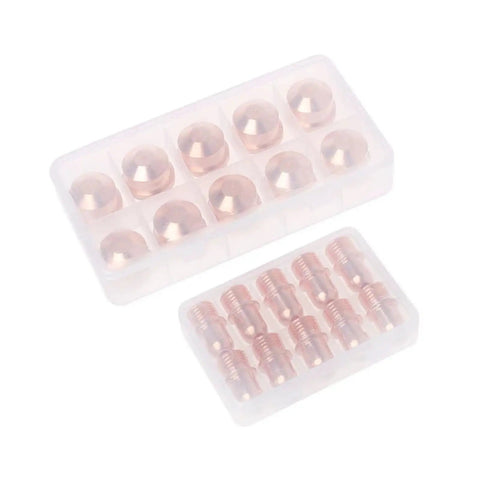 Top Tier Plasma Cutter Parts Consumables Including Electrodes And Nozzles For A101 A141 Machines 20 Pcs Set copper ceramic tips in storage box