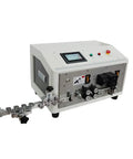 Automatic Wire Cutting And Stripping Machine With Touchscreen Panel and Quick Setup For Compact Cables, showing controls and wire feed.
