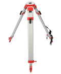 Beefy Aluminum Surveying Tripod With Five Eighth Inch 11 Threaded Flat Head Quick Clamp For Auto Level Equipment front view