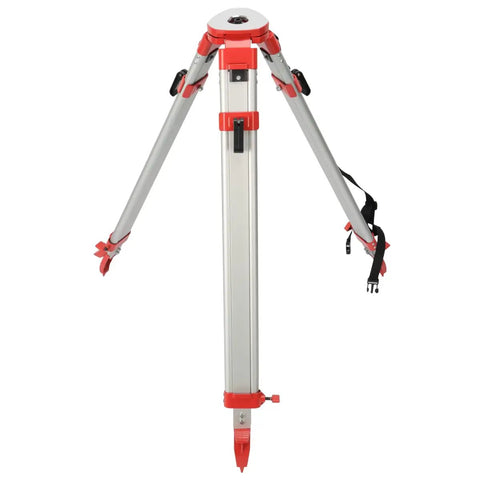 Beefy Aluminum Surveying Tripod With Five Eighth Inch 11 Threaded Flat Head Quick Clamp For Auto Level Equipment front view