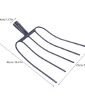 Heavy Duty Versatile Manure Fork With Solid Design For Outdoor Farming And Gardening A True Workhorse, dimensions shown