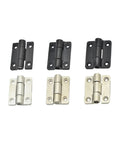 Six zinc alloy torque hinges, adjustable, 28.6 mm × 36 mm, nickel finish
