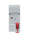 Pro Grade Heavy Duty Two Pole Residual Current Circuit Breaker With Ironclad 30mA Grounding And Overload Tripping Switch For Tough Residential Electrical Panels 230V 16 Amps, front view, compact design