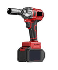 Gangsuqd Brushless Cordless Impact Wrench With High Torque Electric Power Tool featuring a red and black design for automotive repairs.