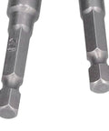 11 Piece Socket Adapter Kit With Hex Shank Square Head And Self Locking Design For Air Screwdriver Electric Drill Made From Durable Chrome Vanadium Steel For Heavy Duty Jobs That Really Pop In The Toolbox close-up of two 1/4-inch hex shanks