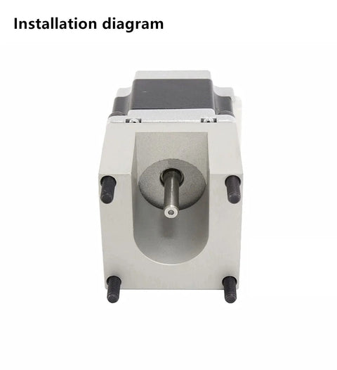 CNCTOPBAOS Nema23 aluminum motor mounting bracket, front view showing exposed shaft and mounting studs