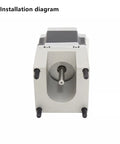 NEMA23 stepper motor with aluminum mounting bracket, front view showing drive shaft and mounting screws