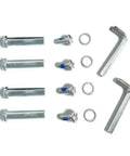 8mm Inline Skate Wheel Axle Screw Kit With 4 Sets And Install Tools, showing 40mm long hex socket screws and hex wrenches
