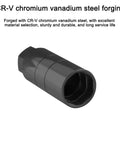 Six Point Oil Pressure Sensor Socket For Three Eighths Inch Drive Vehicles, black CR-V steel, hex shape, angled view.