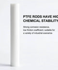 PTFE Teflon Rod Bar Stock Half Inch Diameter Forty Inch Length Heavy-Duty Pro-Grade All-Purpose Nonstick Rod, chemical stability text