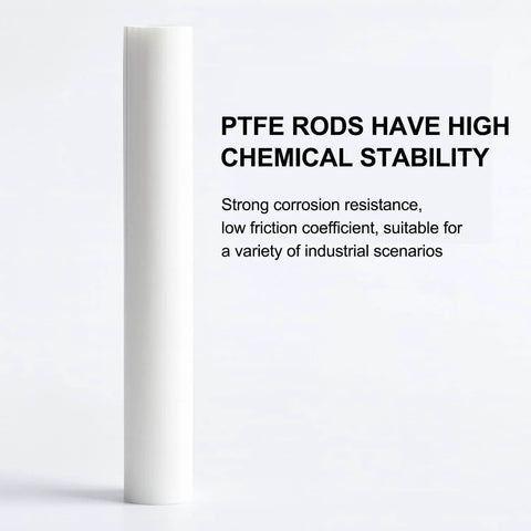 PTFE Teflon Rod Bar Stock Half Inch Diameter Forty Inch Length Heavy-Duty Pro-Grade All-Purpose Nonstick Rod, chemical stability text