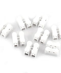 100Pcs Quick Wire Connectors Set, 2 Pin Push In Wire Terminals, 5A 220V White Plastic Shell, Durable Copper Core, arranged on surface