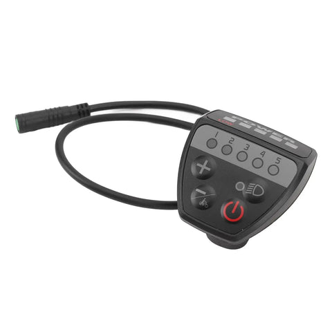 Electric Bike Controller Display For 24V 36V 48V Ebikes With Waterproof 5 Pin Connector showing buttons and LED panel