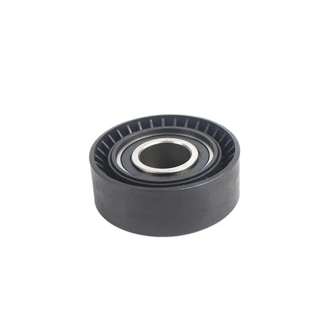 Get Your BMW Serpentine Belt Kit With Tensioner And Idler Pulley Timing Set To Fix Squealing Slipping Issues And Keep Your Engine Running Smooth Like Fresh Outta The Shop For 3 Series 5 Series X5 Z3 Models idler pulley close-up, black metal bearing