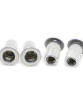 10 Pcs Flat Head Threaded Insert Nuts M3 To M12 Zinc Plated Steel Rivet With Knurled Body For Metal Plates Super Durable Fasteners No Spin Installation, close-up view of zinc plated steel rivet nuts.