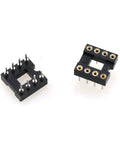 10 Pack DIP IC Socket Adapters 2.54mm Pitch 8 Pin Round Hole Soldering Socket For IC Chips Black Plastic Metal Construction