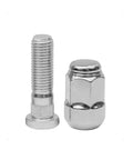 Chrome Wheel Lug Stud Nut Set 12x1.50 For Honda And Acura Vehicles 4 Piece Direct Fit Ready To Roll, shown close-up display