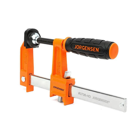 Heavy Duty 6 Inch Steel Bar Clamp for Woodworking and DIY Projects, Orange, Sure Grip Construction, Reaches Up To 3 Inches From Edge To Screw Center, Maximum Opening 6 Inches, Built For Hard Use By Hobbyists And Pros, orange steel bar clamp