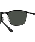 Unisex Square Sunglasses With Polarized Lenses, Matte Black On Black Frame, Dark Grey Tint, 57mm Lens Width, side view