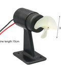 Underwater RC Thruster Motor for Jet Boats and Submarines, Anti Rust Propeller Drive with CW CCW on a stand, 35cm motor size.