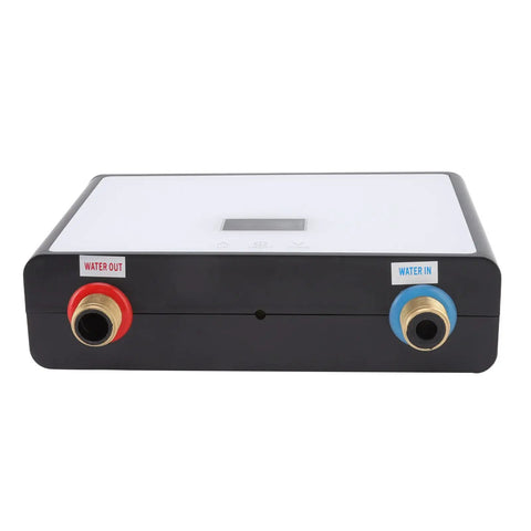 Instant Electric Tankless Water Heater 4000W 110V With Smart Remote For Continuous Hot Water Delivery front view with water inlet and outlet connections