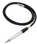 Industrial Grade Pneumatic Scribe Air Engraving Pen For Hella Precise Fossil Cleanup And Metal Marking On Glass Wood Features One Carbide Tip Delivering Badass Speed At 34000 Beats Per Minute For Quick Projects with black hose and metal tip.