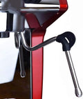 Close-up of Italian Double Head Espresso Machine With 3000W Power Semi Automatic Pump, showing steam wand and housing.
