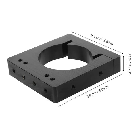 Solid CNC Motor Mounting Bracket For Spindle 65mm Engraving Machine Stand, black clamp with precision design, 9.2 cm size.