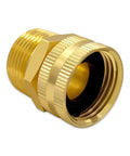 Solid Brass Garden Hose Adapter Three Quarter Inch NPT Male To Three Quarter Inch GHT Female Connector For Outdoor Watering Sturdy Connection Corrosion Resistant Durable Brass Fitting, gold threaded