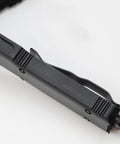 Side view of Compact Pocket Hunting Knife With Glass Breaker for camping, showcasing its pocket clip and durable steel construction.