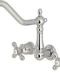 Heritage Roman Tub Faucet in Polished Chrome, Solid Brass Construction, Wall Mount Design, elegant bath filler image