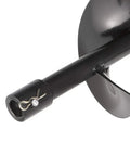 Close-up of black Six Inch Replacement Auger Bit For Post Holes And Fence Holes Built For Earth Digger Planting Drills with 3/4 inch shaft