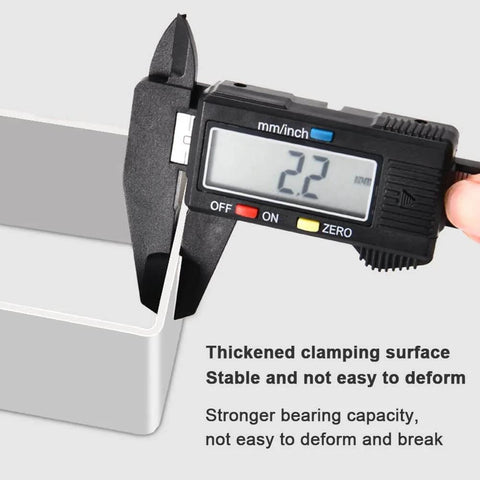 Caliper measuring black stainless steel Heavy Duty Drawer Front Clamps Set Black Stainless Steel C Clamps For Woodworking Dual End Fixing Clips That Make Drawer Front Alignment Quick And Easy Peasy with 2.2mm thickness indication
