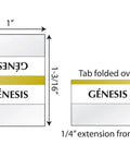 Spanish Gold Edged Bible Tabs Self Adhesive Index Stickers For Old New Testament Plus Catholic Books 90 Count size and measurement details.