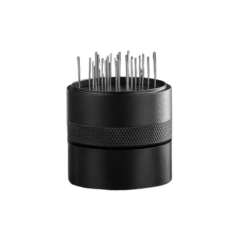 Heavy Duty Needle Wdt Tool For Coffee Ground Distribution And Kicking Clumps Fits 51Mm 53Mm 54Mm 58Mm Portafilters - Black metal design with stainless steel needles.