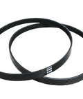Heavy Duty Two Pack 5PJ605 Wood Planer Drive Belt Replacement V Belt For W588 Tools Solid Rubber Build, two solid black rubber belts.