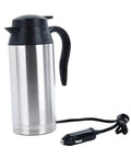 Grab And Go Smart Electric Heated Travel Coffee Mug With Rugged 304 Stainless Steel Keeps Your Daily Drip Hot On The Highway Featuring 750ML Size And 12V Car Plug
