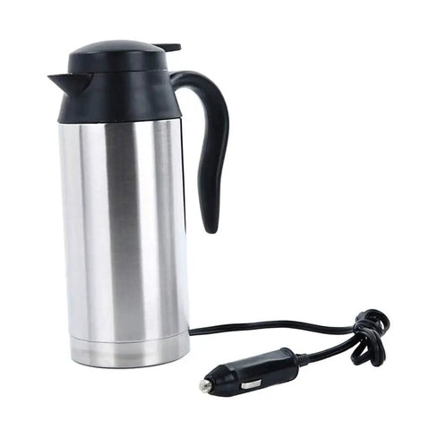 Grab And Go Smart Electric Heated Travel Coffee Mug With Rugged 304 Stainless Steel Keeps Your Daily Drip Hot On The Highway Featuring 750ML Size And 12V Car Plug