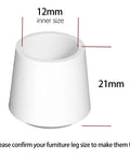 10 Pack White Round Rubber Chair Leg Caps 1/2 Inch Inner Diameter Vinyl End Covers Soft Touch Table Feet Anti Slip Floor Protectors