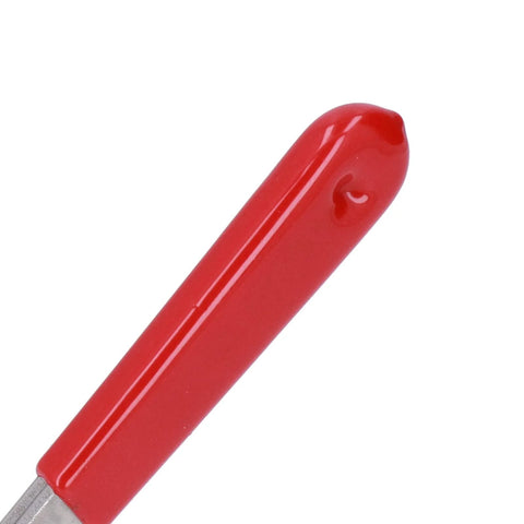 Close-up of red handle on Stainless Steel Welding Hold Down Clamp With Quick Release Push Pull Toggle Action For Woodworking Jigs And Fixtures Heavy Duty Hand Tool