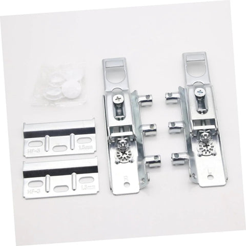 Front view of Veemoon 2-pack concealed cabinet hinges in silver cold-rolled steel with mounting plates