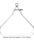 HARFINGTON 12-inch spring outside caliper with solid nut, metal construction for wood turning lathe, front view