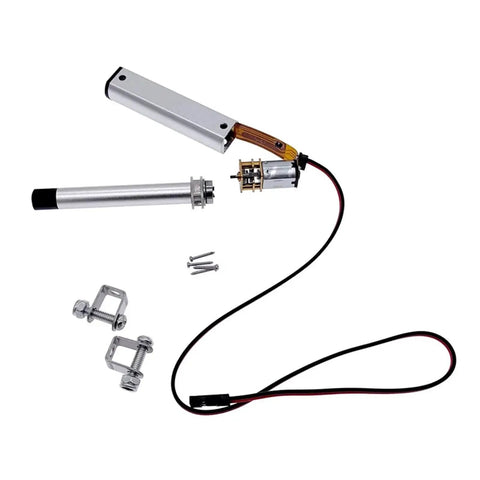 Heavy Duty DC 12V Electric Linear Actuator Motor With 30mm To 50mm Stroke For Seamless Robot Builds And DIY Home Automation, view of motor and components.