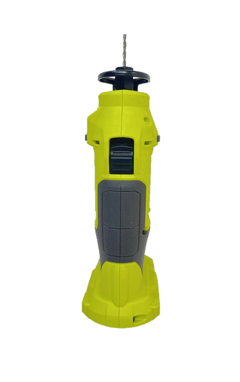 Heavy Duty 18V Cordless Oscillating Multi Tool Kit With Badass 28000 Rpm Motor, Built In Led Work Light, Lock On Switch, Takes Standard Bits, Includes Battery And Charger For Serious Diy Renovation And Woodworking, front view showing ergonomic grip and drill bit.