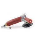 Heavy Hitter 4 Inch Pneumatic Angle Grinder With Water Cooling System Built For Serious Milling Polishing And Shaping Work That Runs Cool And Never Breaks A Sweat, showing angled design and rubber grip.