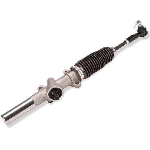 Steering Gear Box Assembly For EZGO TXT Golf Cart Gas And Electric 36V And 48V Fits Freedom Fleet Valor 2001 And Up Includes Rack Ball Joint OEM 70964-G01 70964-G02 70695-G01 showing side view with ball joint