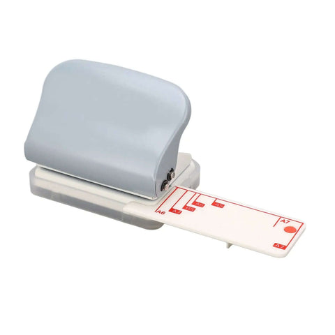 Portable Handheld 3 Hole Puncher With 5 Sheet Capacity Built Like A Tank All Metal Punch for scrapbooks, grey all-metal design