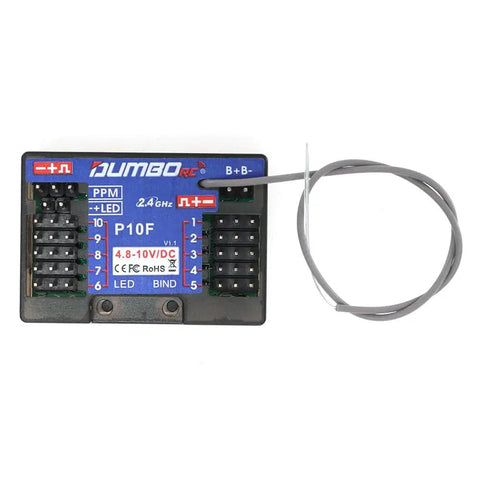 P10F Receiver from DDF-350 10 Channel RC Transmitter With P10F Receiver And HD Color Screen 350m Range Light Effects Remote